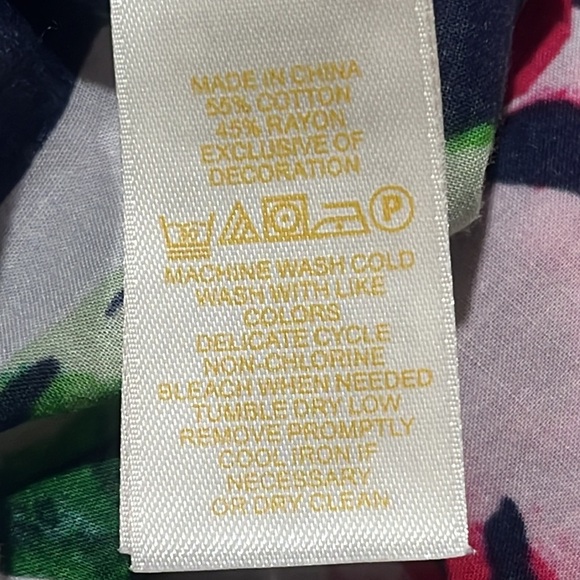 Kate Spade Navy and Red FLORAL WOMENS NIGHT SHIRT, RELAXED COTTAGECORE, SIZE XL - Picture 11 of 11